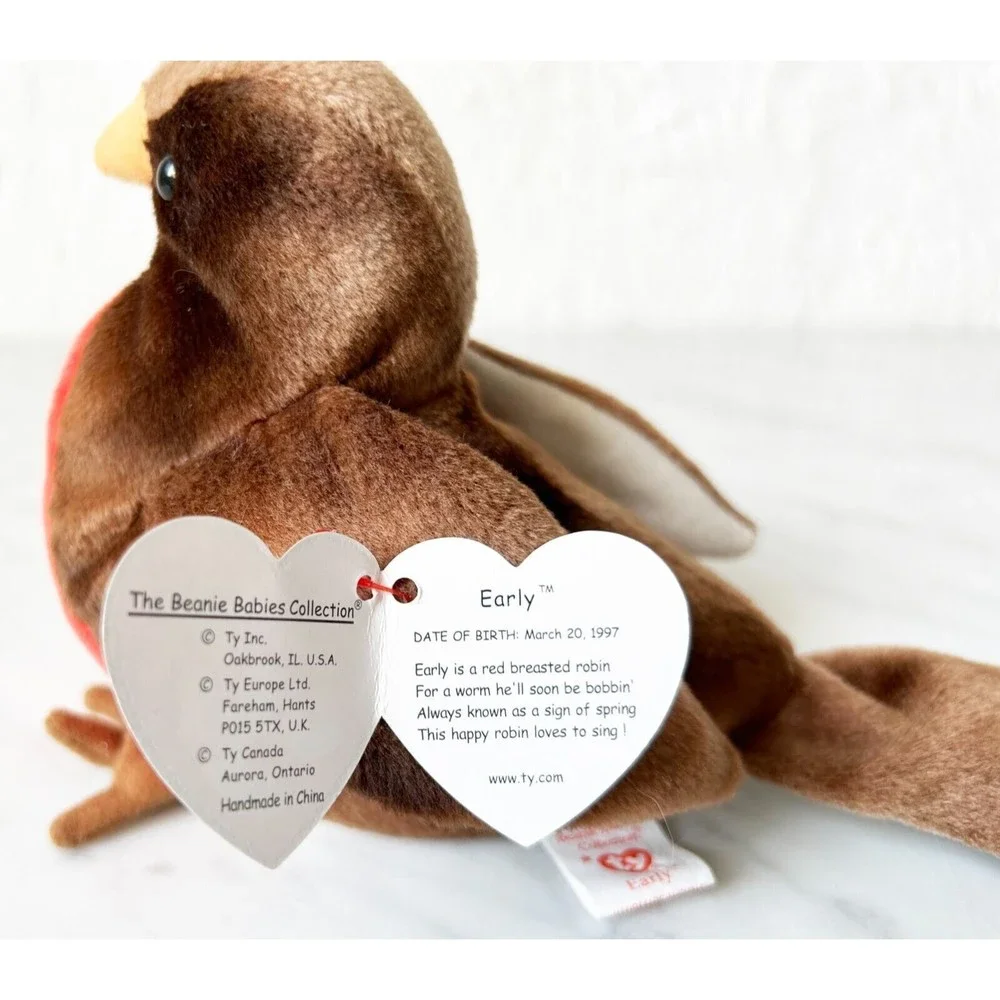 TY Early Robin & Rocket Blue Jay Beanie Baby 1997 Vintage Beanie Babies